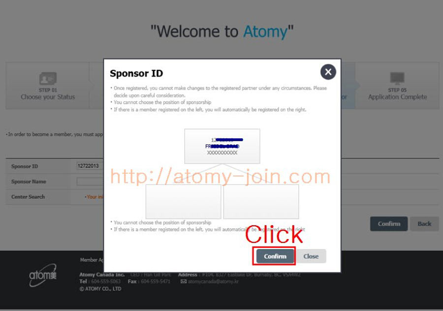 [join-atomy] Canada Memer Registration_Step 10