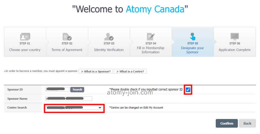 [join-atomy] Canada Memer Registration_Step 11