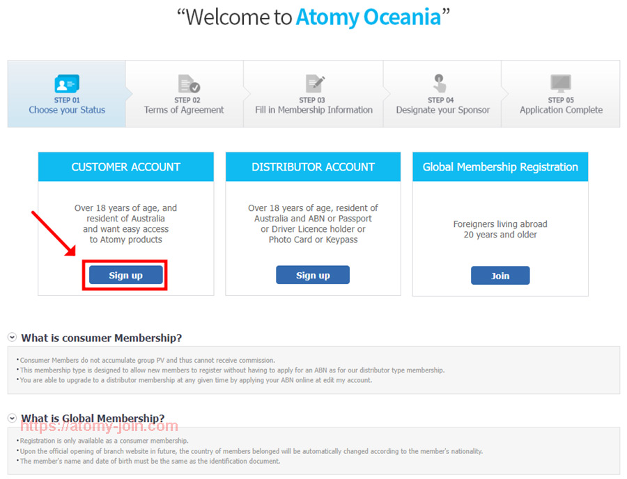 [join-atomy] Austrailia Memer Registration_Step 3