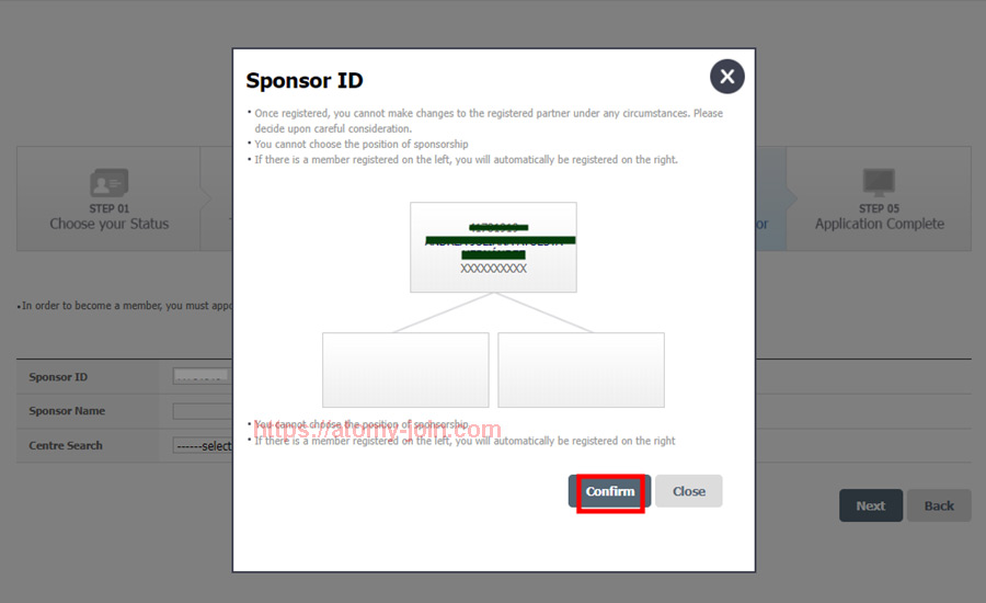 [join-atomy] Austrailia Memer Registration_Step 9