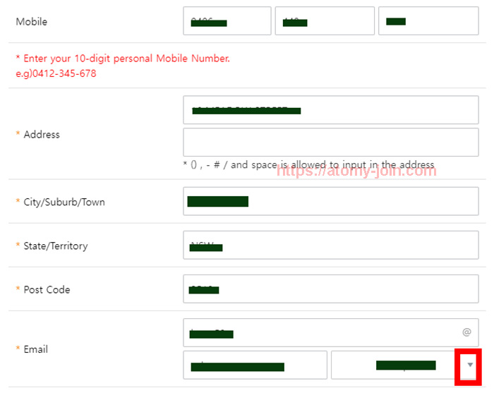 [join-atomy] Mobile - Austrailia Memer Registration_Step 5