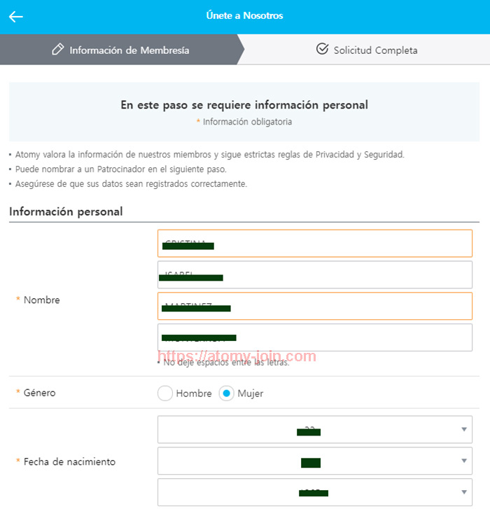 [join-atomy] Mobile - Colombia Memer Registration_Step 4