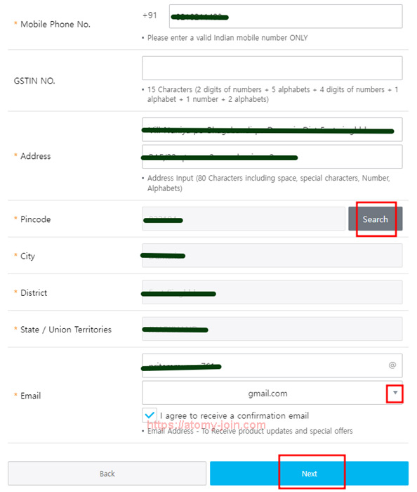 [join-atomy] Mobile - India Memer Registration_Step 12