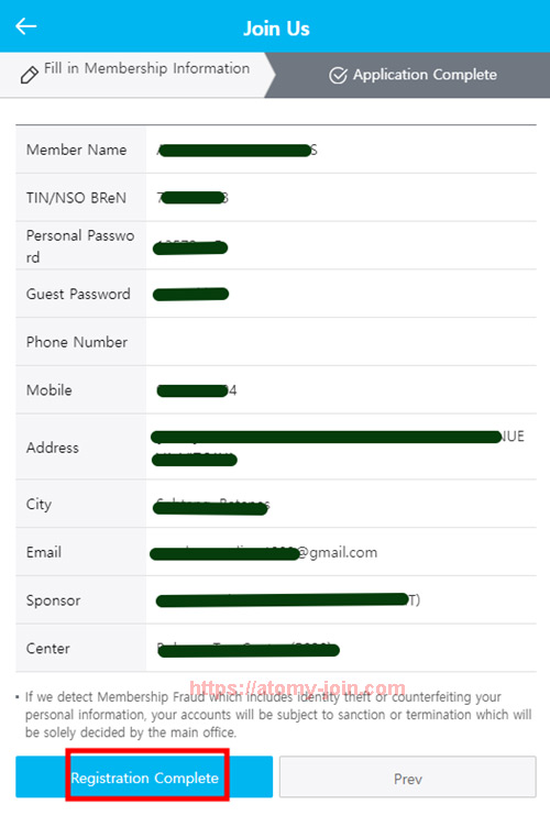 [join-atomy] Mobile - Philippine Memer Registration_Step 9