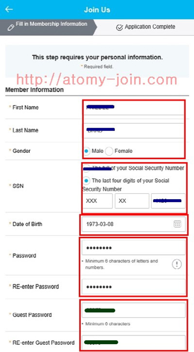 [atomy-join.mov] us memer Registration_Step 5