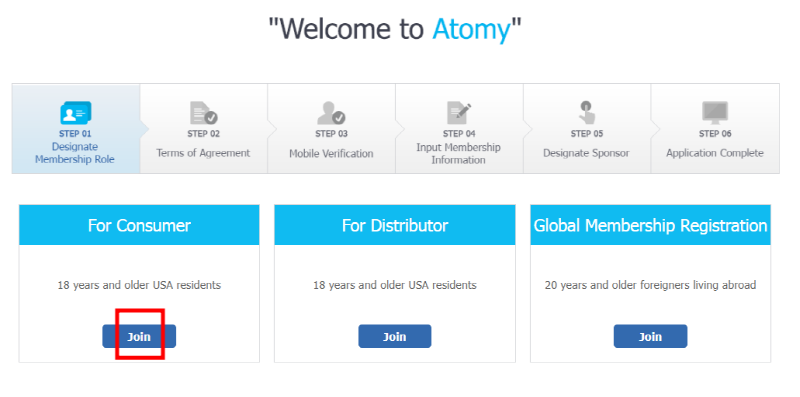 [ join-atomy] us memer Registration_Step 3