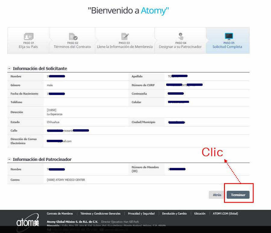 [join-atomy] Colombia Memer Registration_Step 11