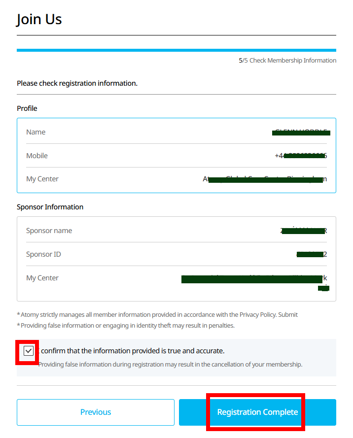 [join-atomy] UK Memer Registration_Step 11